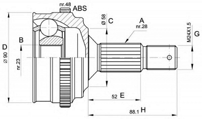 OPEN PARTS cvj517910 -  Шарнирный комплект, приводной вал